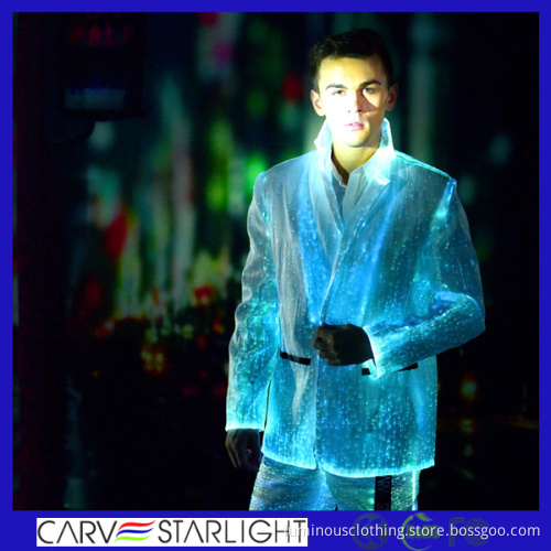 2016 fiber optic clothing latest luminous design stylish jacket suit